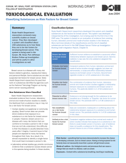 Toxicological Evaluation - Classifying Substances as Risk Factors for Breast Cancer