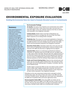 Environmental Exposure Evaluation - Existing Environmental Data Are Used to Evaluate Elevated Levels of Contaminations