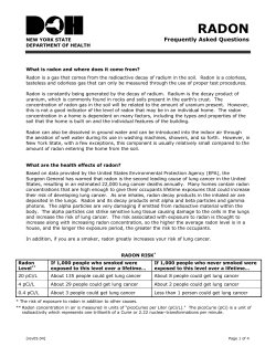 Radon: Frequently Asked Questions Sheet (PDF, 108KB, 4pg)