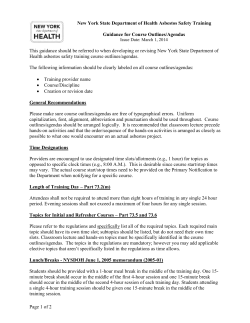 Guidance for Course Outlines/Agendas