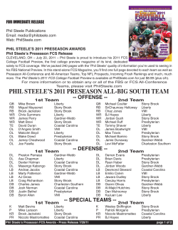 Phil Steele 2011 Preseason Awards
