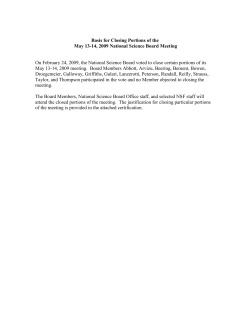 Basis for Closing the Meeting
