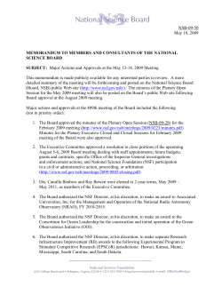 Major Actions and Approvals