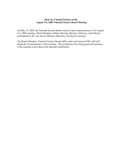 Basis for Closing the Meeting