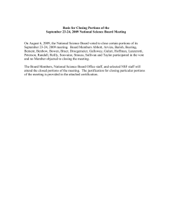 Basis for Closing the Meeting