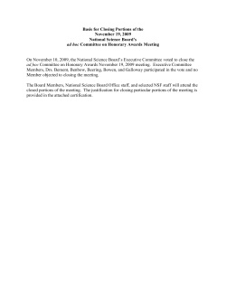 Basis for Closing the Meeting