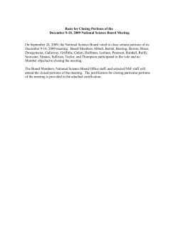 Basis for Closing the Meeting