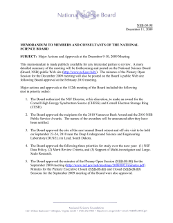 Major Actions and Approvals