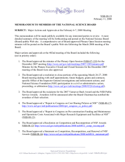 Major Actions and Approvals