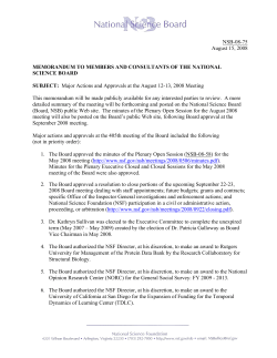 Major Actions and Approvals