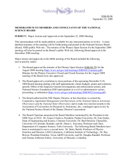 Major Actions and Approvals