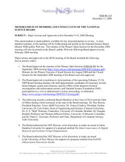 Major Actions and Approvals