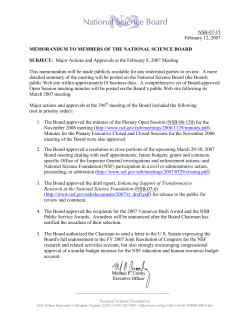 Major Actions and Approvals