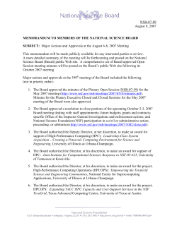 Major Actions and Approvals