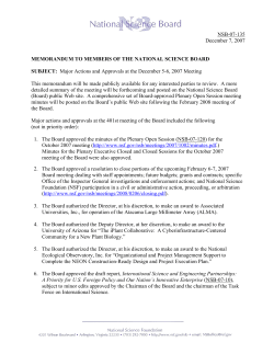 Major Actions and Approvals