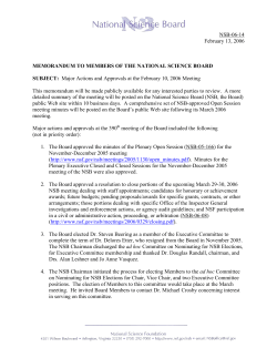 Major Actions and Approvals