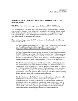 Major Actions and Approvals