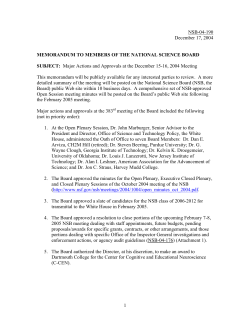 Major Actions and Approvals