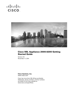 Cisco SSL Appliance 2000-8200 Getting Started Guide v.3.8