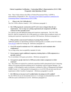 FAC-COR FAQs 2011-09-06