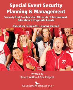Excerpt from Special Event Security Planning & Management - Introduction - Detailed Table of Contents - Download PDF here