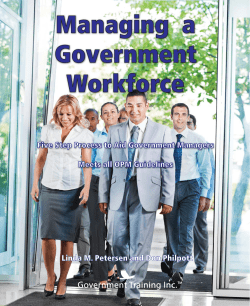 Excerpt from Managing a Govt Workforce. Introduction - Detailed Table of Contents - Download PDF here