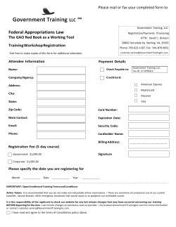 Federal Appropriations Law Registration Form
