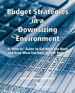 Excerpt from Budget Strategies in a Downsizing Environment. Introduction - Detailed Table of Contents - Download PDF here
