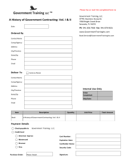 A History of Government Contracting Fax Back Form
