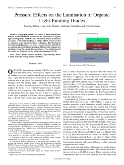 Pressure effects on the lamination of organic light emitting devices,