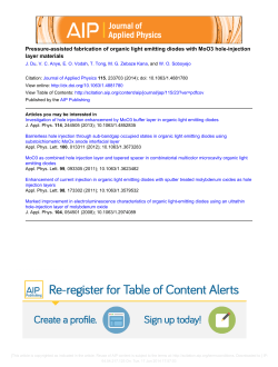 Pressure-assisted fabrication of organic light emitting diodes with novel MoO 3 hole-injection layer materials,