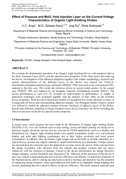 Effect of pressure and MoO 3 hole injection layer on the current-voltage characteristics of organic light emitting diodes.