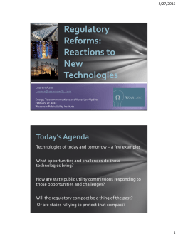 9 Lauren Azar Regulatory Reforms, Reactions to New Technologies