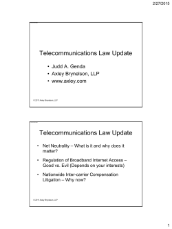 4 Judd Genda Telecommunications Law Update