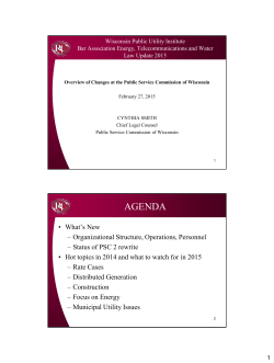 2 Cynthia Smith Overview of Changes at the Public Service Commission of WI