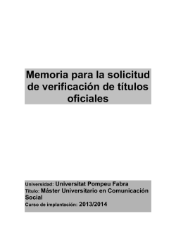 Mem ria aprovada per l'ANECA