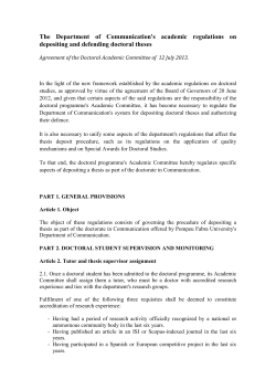 Academic regulations governing the submission and defence of doctoral theses