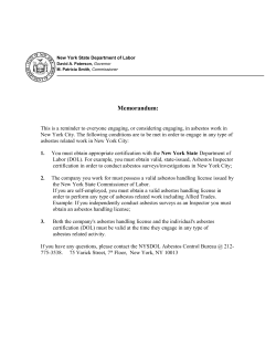 memorandum for New York City Asbestos Work