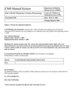 CMS Manual System Pub 100-04, Medicare Claims Processing.