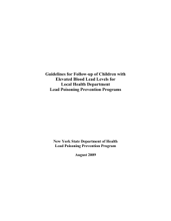 Guidelines for Follow-up of Children with Elevated Blood Lead Levels for Local Health Department Lead Poisoning Prevention Programs