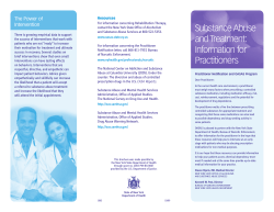 Substance Abuse and Treatment: Information for Practitioners