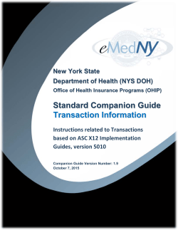 eMedNY Transaction Information Standard Companion Guide X12