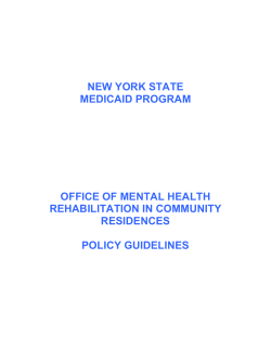 Office of Mental Health (OMH) Certified Rehabilitation Services Policy Guidelines (PDF, 11.15KB, 2pg.)