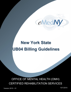 Office of Mental Health (OMH) Certified Rehabilitation Services Billing Guidelines (PDF, 178.07KB,51pg.)