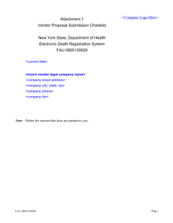 Attachment 1 - Vendor Proposal Submission Checklist