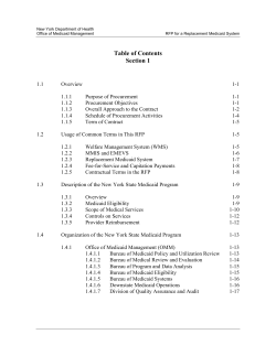 Documentation Reference (eMedNY RFP as amended by questions and answers) for use with the Questions and Answers