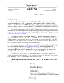 Cover Letter and Request for Comment
