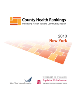 County Health Rankings: Mobilizing Action Toward Community Health