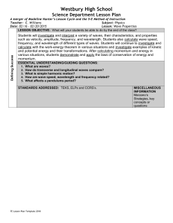 Instructional Plan 02/16 - 03/06/2015