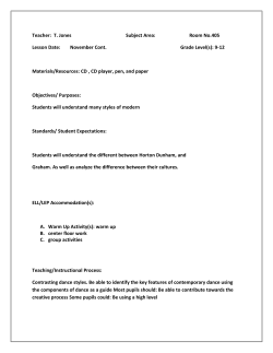 Dance 1 Lesson Nov 3-7